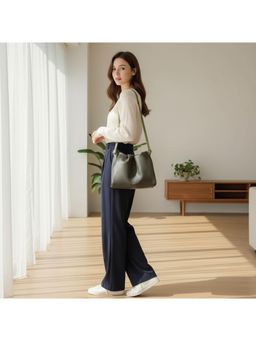 PARTIQ - Large Capacity Simple Commuter Portable Bucket Shoulder Handbag - Green