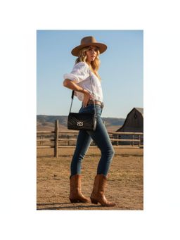 PARTIQ - Style Versatile Niche Chain Travel Small Round Sling Bag - Black