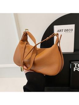 PARTIQ - Trend French Niche Fashion Texture Underarm Versatile Handbag - Brown