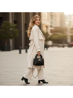 PARTIQ - Spring And Summer Handbag with Detachable Strap - Black