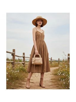 PARTIQ - Spring And Summer Handbag with Detachable Strap - Beige