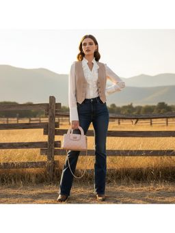 PARTIQ - Spring And Summer Handbag with Detachable Strap - Pink