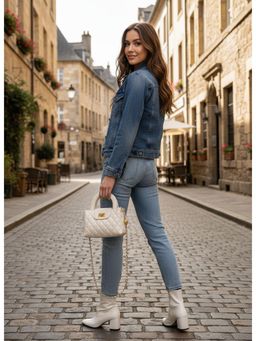 PARTIQ - Spring And Summer Handbag with Detachable Strap - White