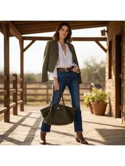 PARTIQ - Versatile Frosted Hand Retro Large Capacity Handbag - Green