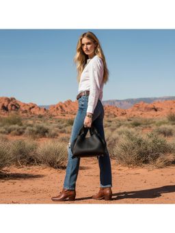 PARTIQ - Cowhide Handbag For Women - Black