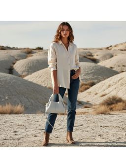 PARTIQ - Cowhide Handbag For Women - Off White