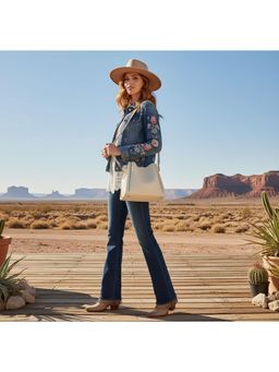 PARTIQ - Fashion Large Capacity Womens Handbag with Detachable Strap - Off White