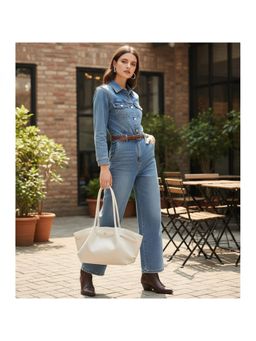 PARTIQ - Style Versatile Sense Casual Womens Tote Bag - White