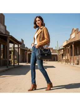 PARTIQ - Braided Chain Versatile Shoulder Handbag - Black