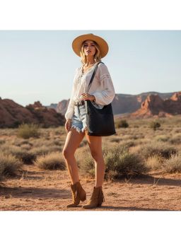 PARTIQ - Fashionable And Versatile Woven Bucket Bag - Black