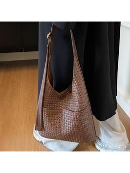 PARTIQ - Fashionable And Versatile Woven Bucket Bag - Brown