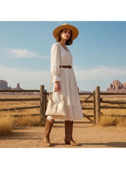 PARTIQ - Armpit Versatile Crescent Handbag with Detachable Strap - White