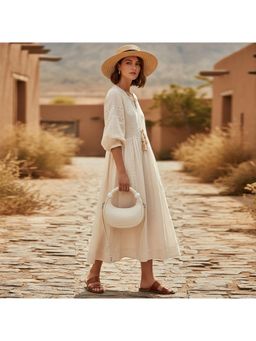 PARTIQ - Crescent Retro Versatile Handbag with Detachable Strap - White