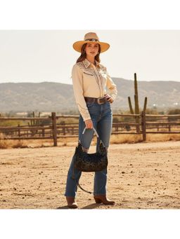 PARTIQ - Fashion Crescent Niche One-Shoulder Handbag with Detachable Strap - Black