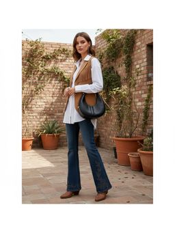 PARTIQ - Style Womens Textured One-Shoulder Underarm Handbag - Black