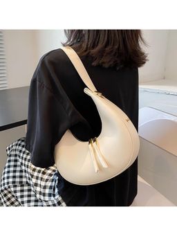 PARTIQ - Style Womens Textured One-Shoulder Underarm Handbag - White