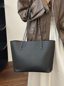 PARTIQ - Summer Simple Versatile Chain Strap Work Handbag - Black