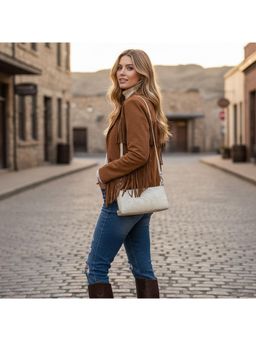 PARTIQ - Korean Style Niche Design Triangle Handbag with Detachable Strap - Off White