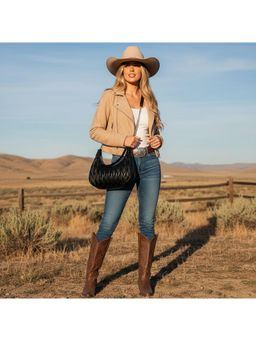 PARTIQ - Chain Large-Capacity Handbag with Detachable Strap - Black