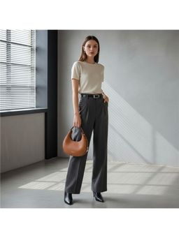 PARTIQ - Style Fashionable Crescent Western Versatile Shoulder Handbag with Detachable Strap - Brown