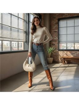 PARTIQ - Style Crescent Western Versatile Shoulder Handbag with Detachable Strap - Off White