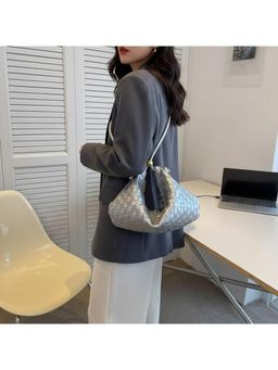 PARTIQ - Summer Single Shoulder Soft Leather Crescent Versatile Underarm Bag - Silver