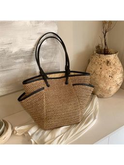 PARTIQ - Large Capacity Korean Lazy Style Tote Bag - Beige
