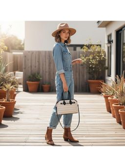 PARTIQ - Straw Bucket Handbag With Detachable Strap - Black