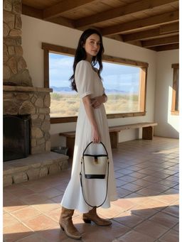 PARTIQ - Retro Handbag with Detachable Strap For Women - Black