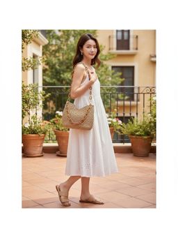 PARTIQ - Straw Versatile Hand-Held Fashionable And Stylish Woven Handbag - Khaki