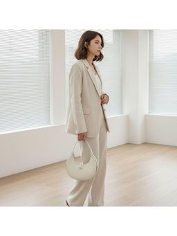 PARTIQ - Style Crescent Versatile Hand Semi-Circular Handbag - White