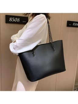 PARTIQ - Large Capacity Texture Simple And Fashionable Handbag - Black