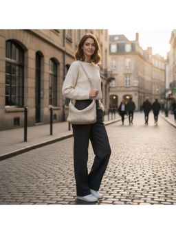 PARTIQ - Casual Textured Handbag - Grey