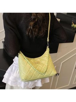 PARTIQ - Diamond Chain Versatile Simple Underarm Handbag With Detachable Strap - Green