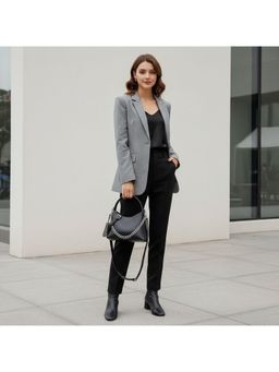 PARTIQ - Texture Casual Stylish Commuting To Work Chain Handbag with Detachable Strap - Black