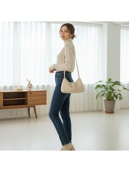 PARTIQ - Simple Commuting Casual Handbag With Detachable Strap - White