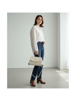 PARTIQ - Temperament Niche Design Trendy Handbag with Detachable Strap - White