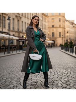 PARTIQ - French Signed Handbag with Detachable Strap For Women - White