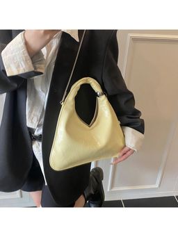 PARTIQ - Stylish Versatile Hand Handbag With Detachable Strap - Yellow