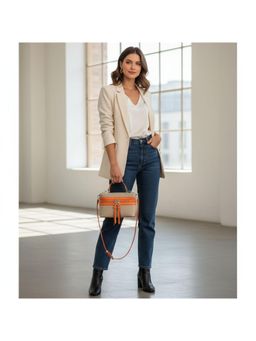 PARTIQ - Retro Handbag with Detachable Strap For Women - Orange