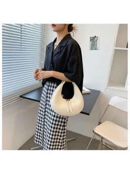 PARTIQ - Small Single Armpit Textured Atmospheric Womens Handbag - White