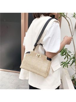 PARTIQ - Small Fragrance Style Woven Hand For Women Handbag With Detachable Strap - Black