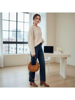 PARTIQ - Hand-Held Crescent Versatile Single Shoulder Handbag - Brown