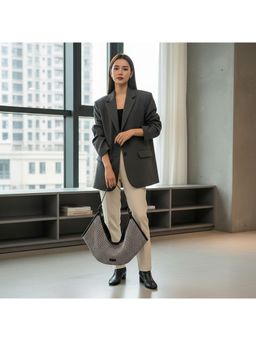 PARTIQ - Hollow Woven Womens Basket Bag - Black