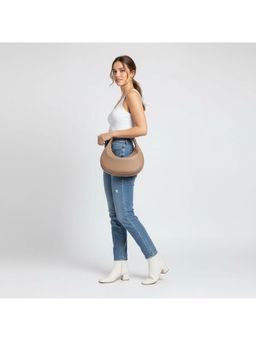 PARTIQ - One-Shoulder Crescent Handbag - Brown