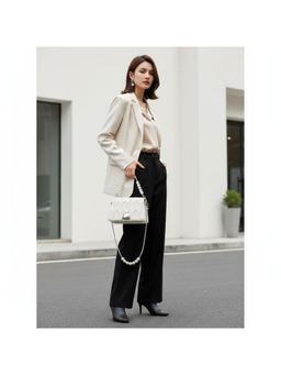 PARTIQ - All-Match Autumn One-Shoulder Underarm Handbag with Detachable Strap - Off White