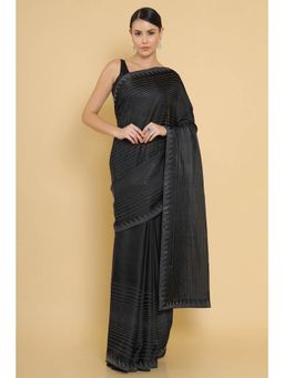 Soch - Black Satin Embellished Sequined with Unstitched