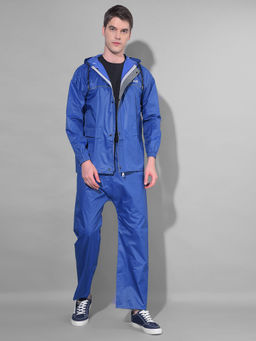 Dollar - Blue Rainguard Sporty Look Rain Jacket & Trouser With Hood & Pocket (Set of 2)