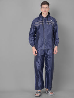 Dollar - Navy Blue Rainguard Reversible Rain Jacket & Trouser With Hood & Pocket (Set of 2)