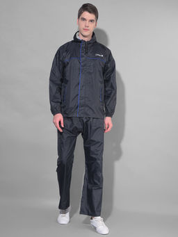 Dollar - Black Rainguard Sporty Look Rain Jacket & Trouser With Hood & Pocket (Set of 2)